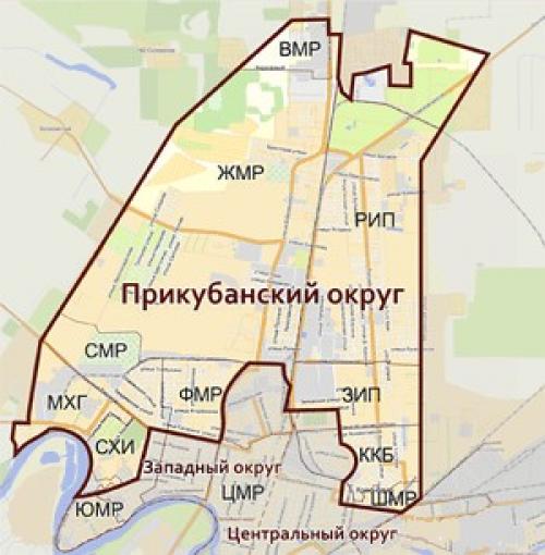 Карта краснодарского края район прикубанский